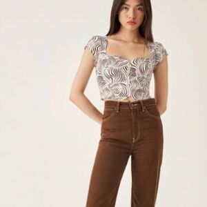 Reformation Marin linen top, 100% linen, size 12